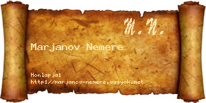 Marjanov Nemere névjegykártya